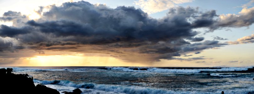Sunset, Ocean, Waves