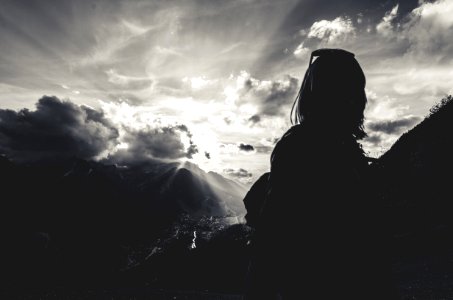 Shadow, Person, Sunset