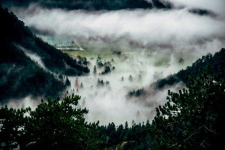 aerial photography of mountain photo