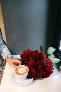 Coffee cup, Wrist watch, Flowers