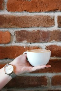 Cup, Brick wall, Coffee photo