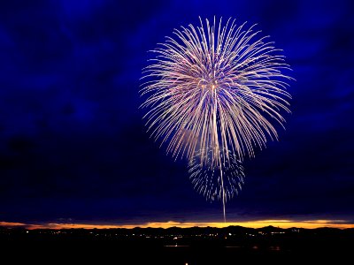 fireworks at night photo