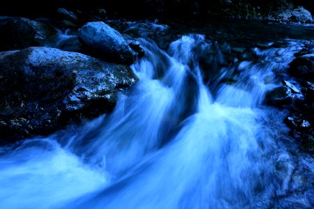 time lapse photography of flowing water photo