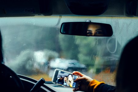 person walking photo inside vehicle