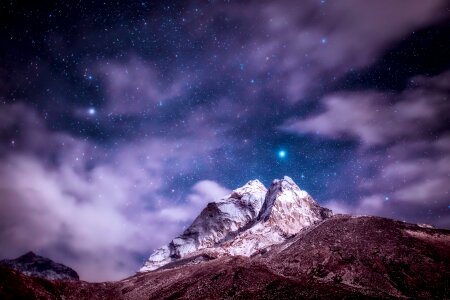 Clouds stars night photo