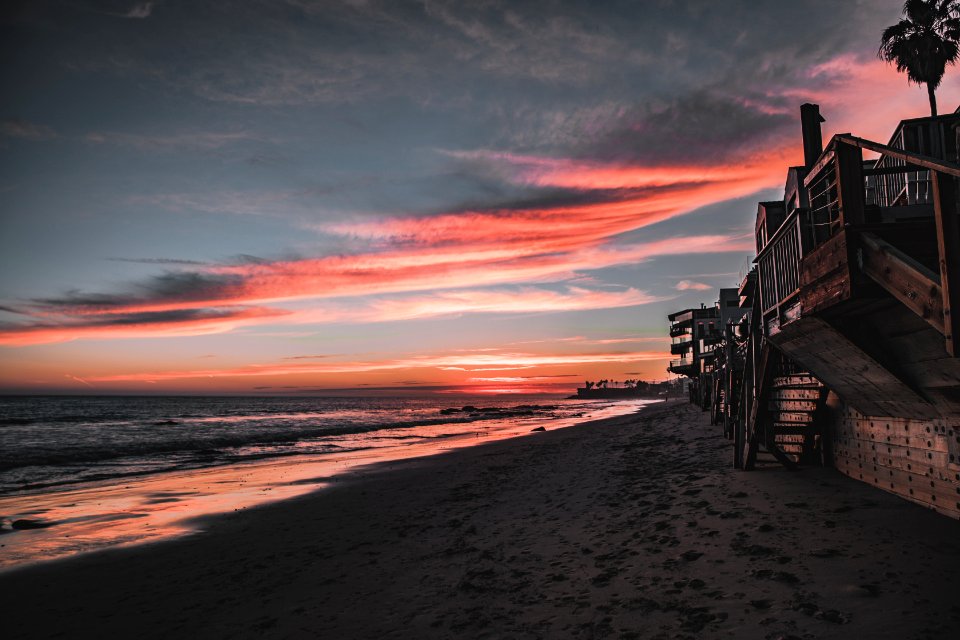 Malibu, Sunset, Ocean
