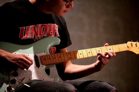 Musician, Playing guitar, Art photo