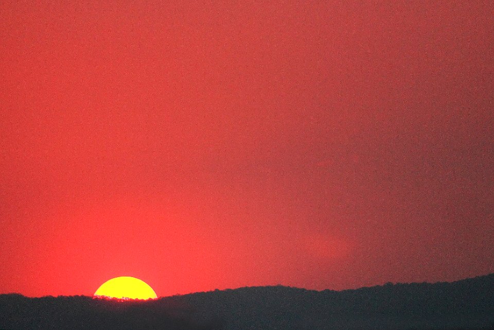 Red, Sunset, Sun
