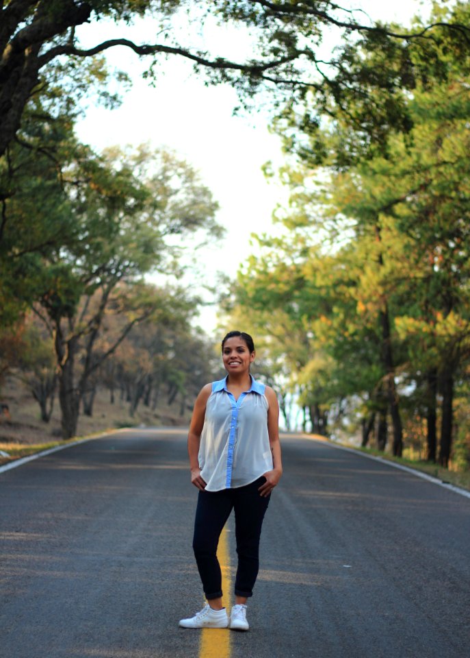 Road, Trees, Wife