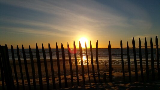 Ocean fencesunset evening photo