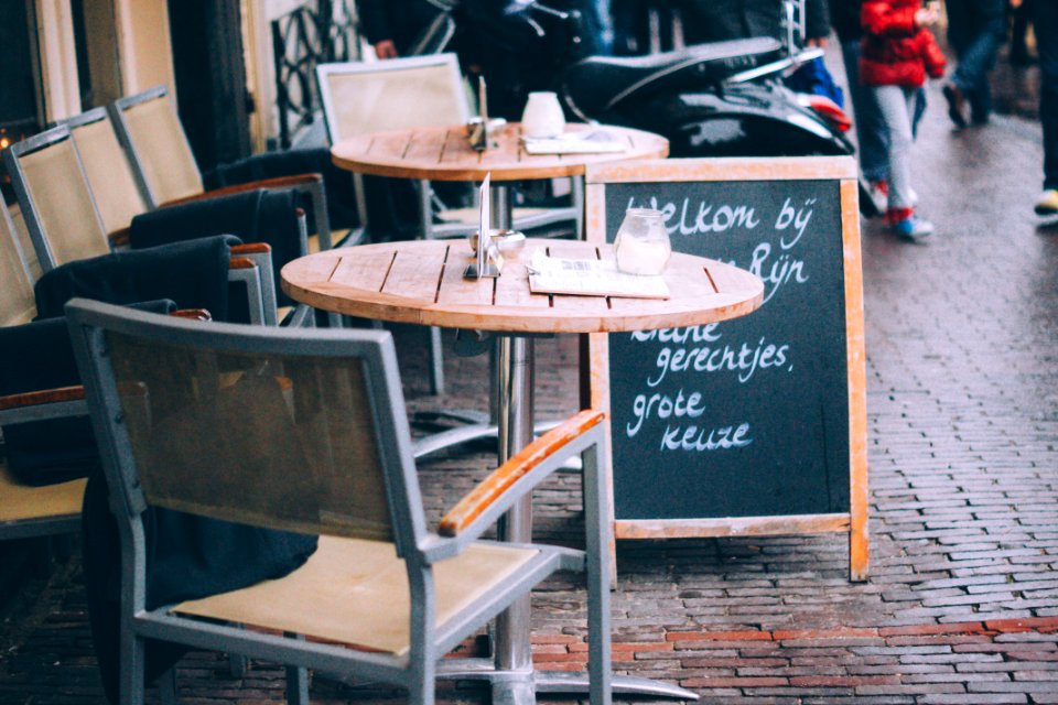 empty cafe near street photo