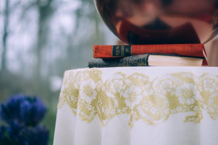 books on table photo