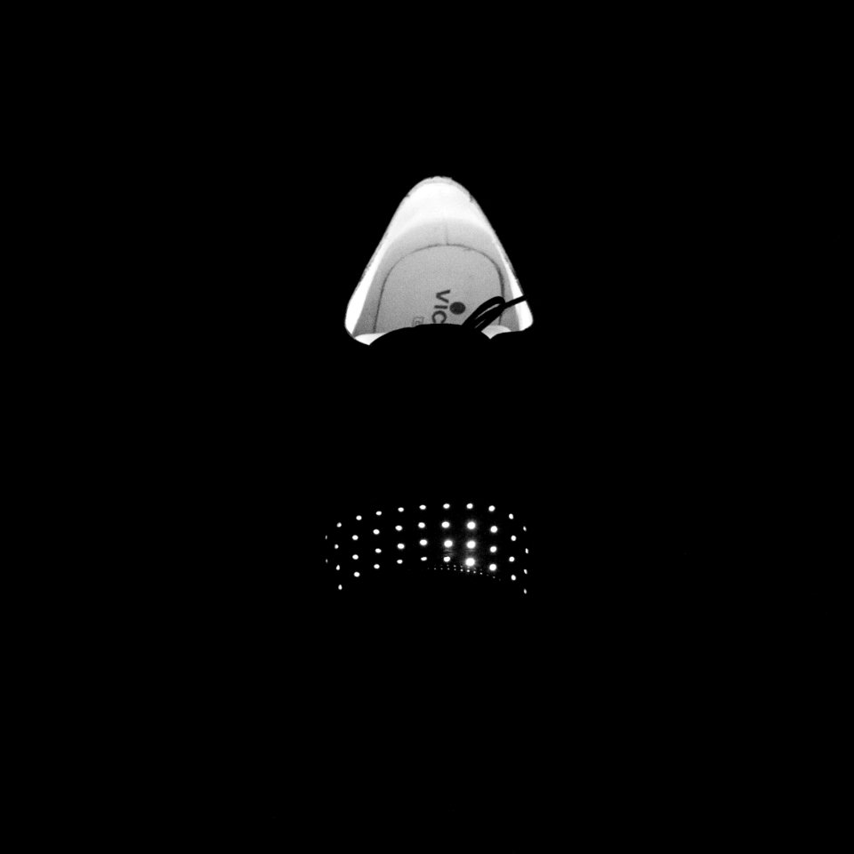 A woman's shoe lit up inside.
