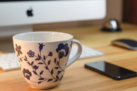 Cup, Flowers, Wood photo