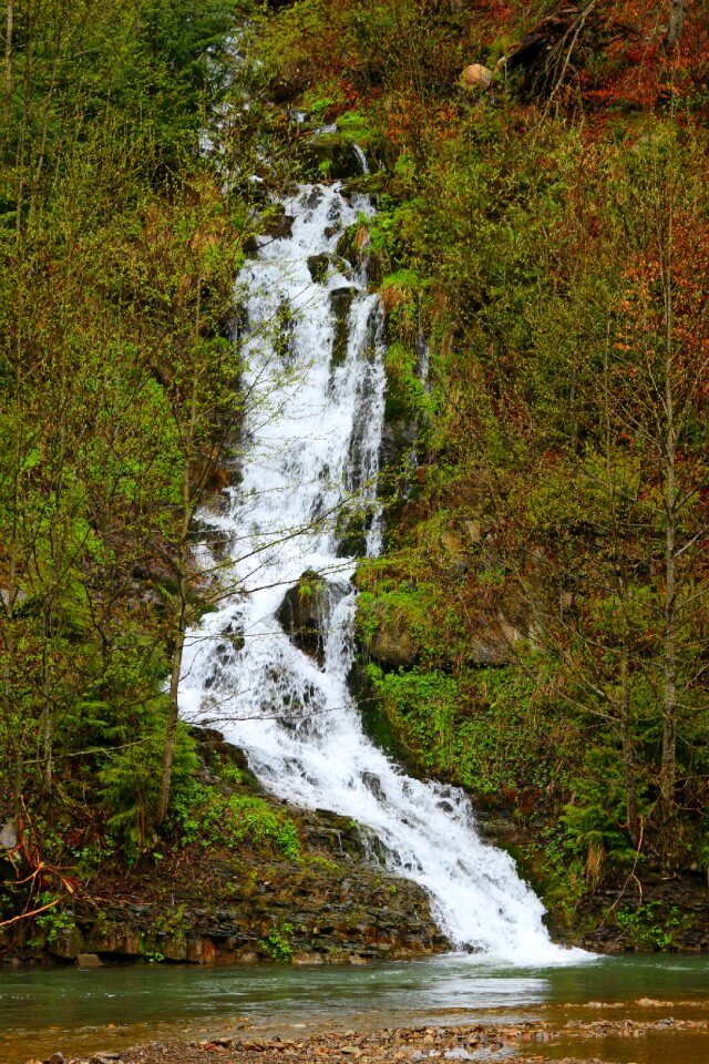 Waterfall water carpathians photo