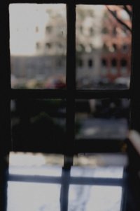 black framed glass 4-pane window photo
