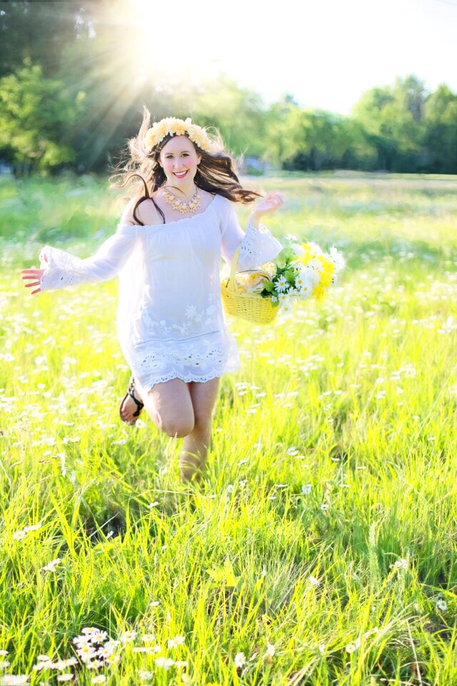 Happy young female