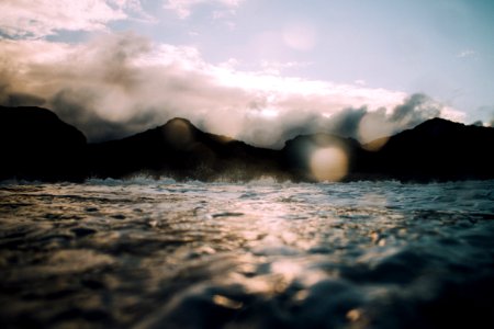 silhouette photo of sea