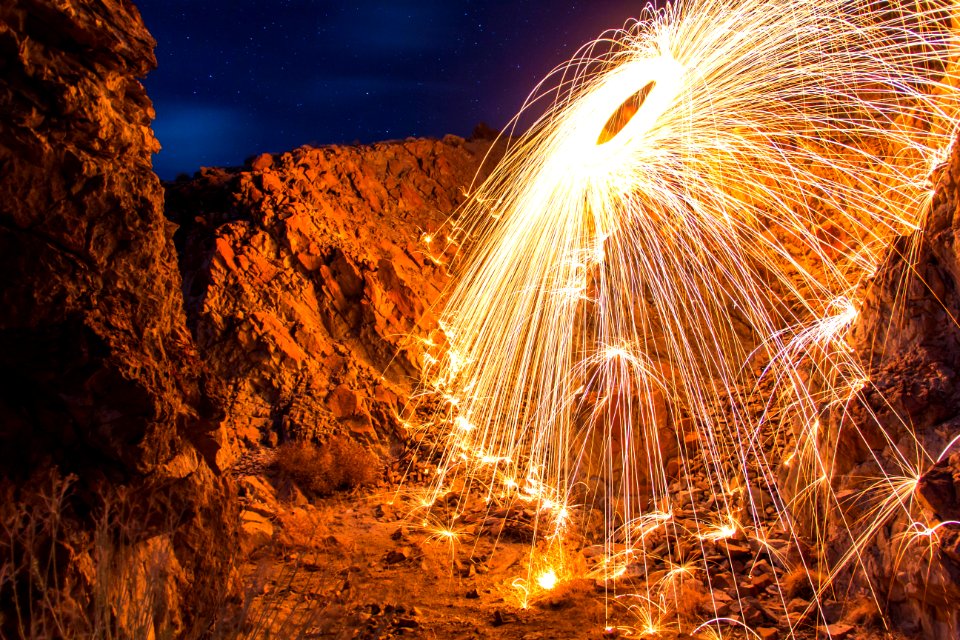 steel wool photography of light