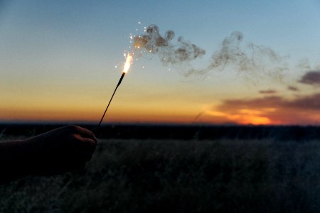 sparkler at night