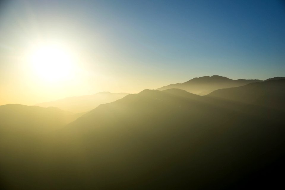 silhouette of mountain during daytime