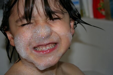 Soap foam face photo