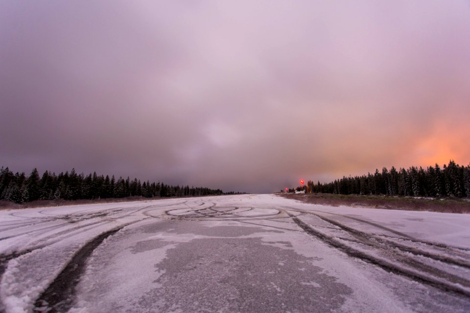 road covered with snow