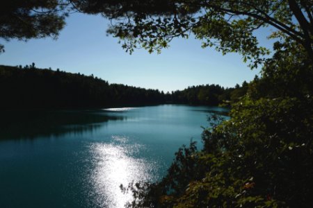 Pink lake, Gatineau, Canada photo