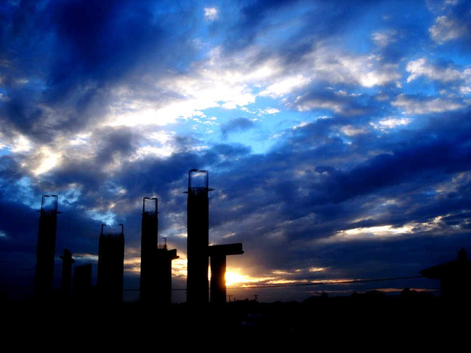 Sunset, Industry, Sky