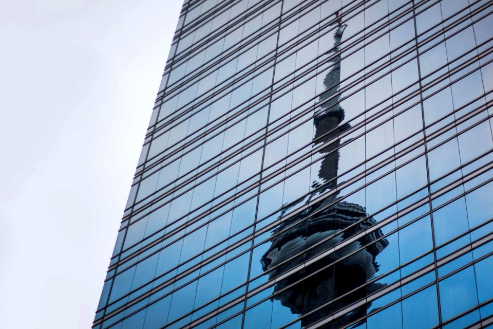 low angle photo of curtain wall building