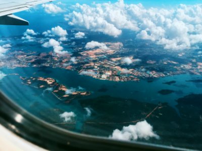 Iphone, Window seat, Airplane photo