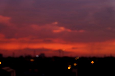City, Red, Cloud