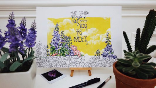 Yellow, Purple, Succulent