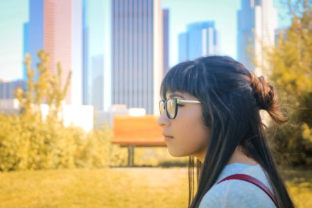 Girl, Glasses, Female