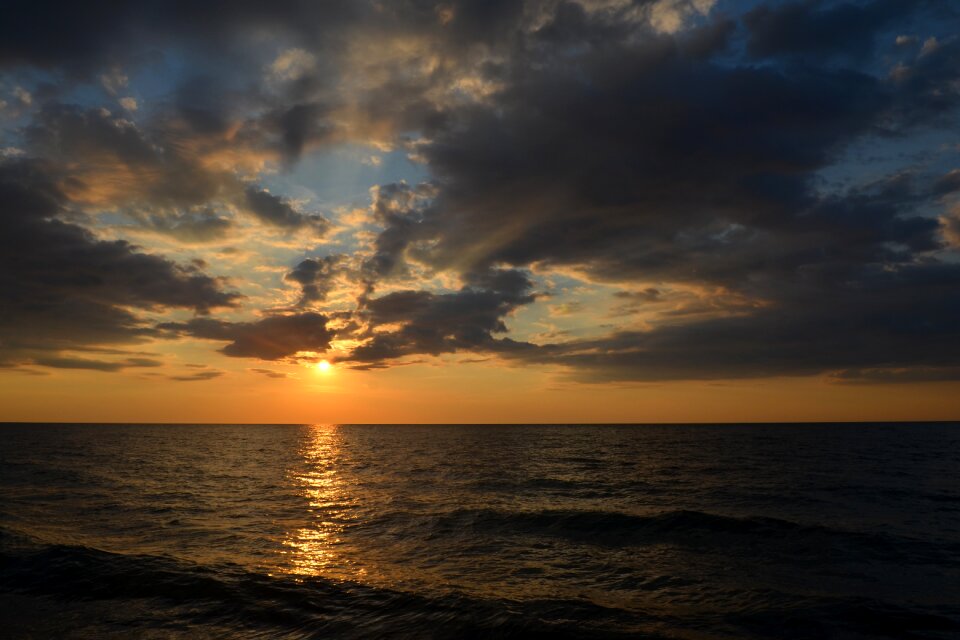 Beach afterglow water