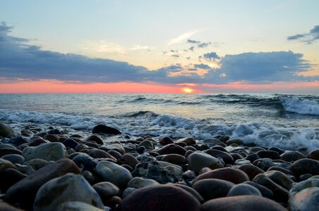 Beach water pebbles photo