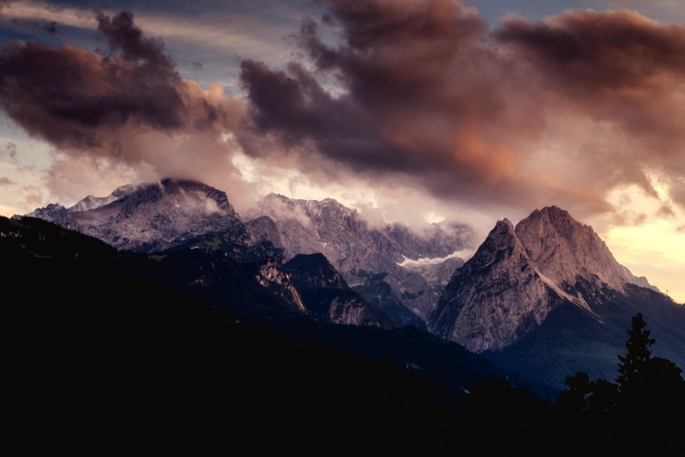 aerial photography of mountain photo