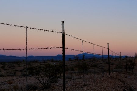 Sunset, Barbedwire, Nature