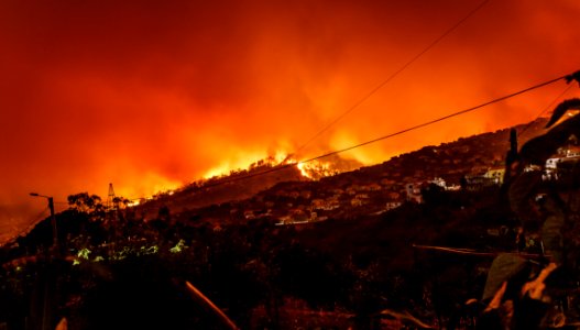 burning building at nighttime
