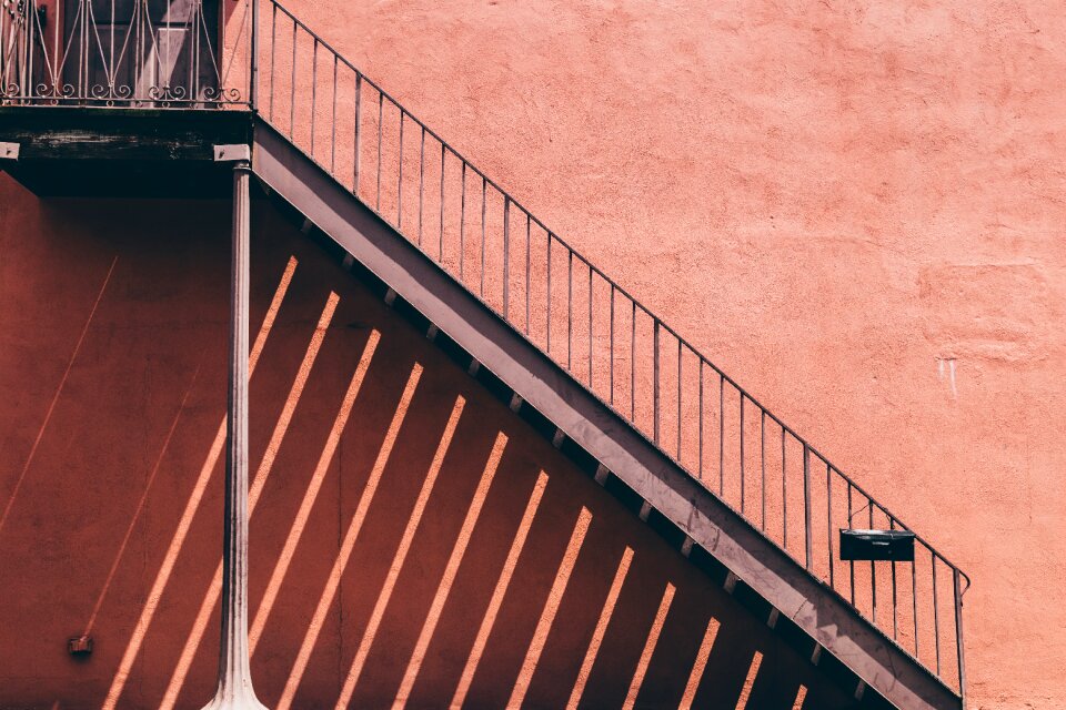 Stairs steel wall photo