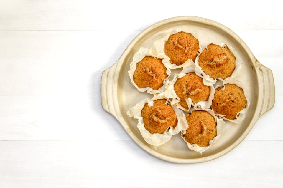 cupcakes on brown plate