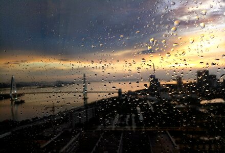 Rain the sea twilight photo
