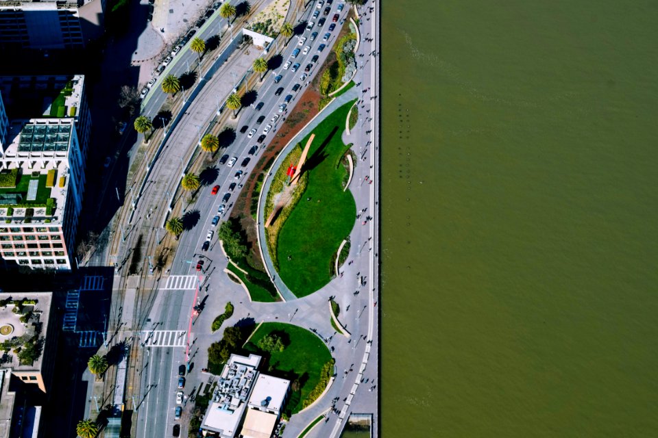 aerial view of road