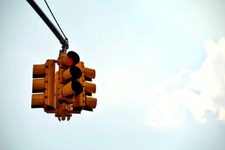 red light of traffic light photo