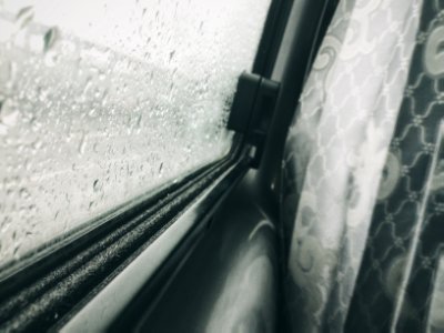 Window, Bus, Rain photo
