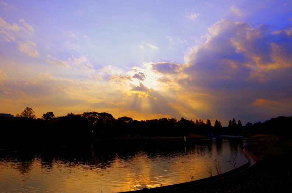 Evening blue red