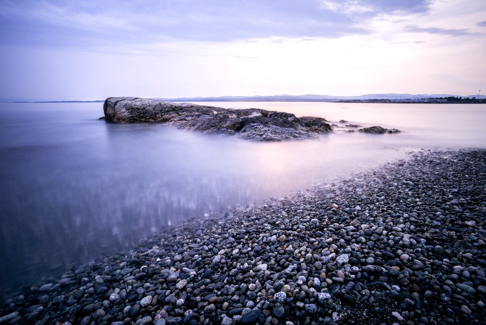 stony beach during cloudy day