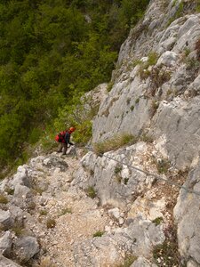 Rock edge perpendicular steep