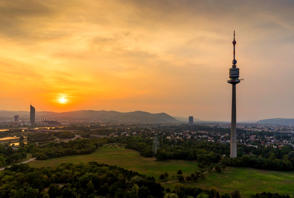 Donauturm, Austria, Sunset