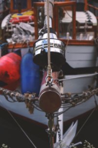 close-up photography of white and brown boat